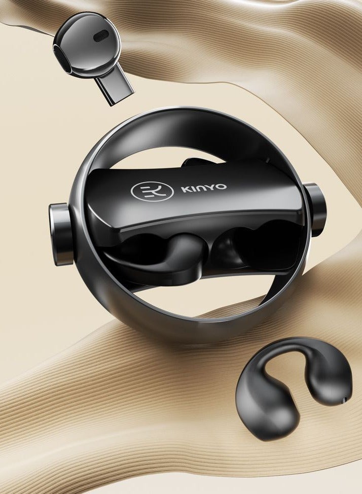 True Wireless Earbuds - Ultra-Long Battery, Noise Cancelling, Rotatable, Sport & Portable, In-Ear with Hooks, Hi-Fi Sound, Comfortable & Leak-Proof, 2-in-1,Megadeals-ae - Image 2