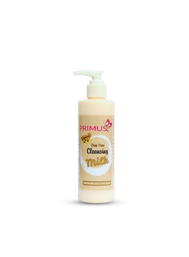 Primus Gold Cleansing Milk Enriched With Gold & Lemon Extracts | Ultra Clean & Refreshing | Cleansing Milk For Face Makeup Remover | 250 ml - Image 1