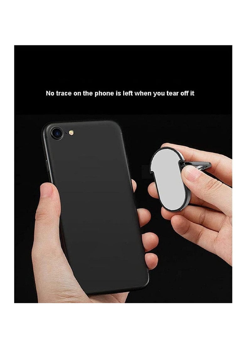 حامل حلقة معدنية للهاتف المحمول 2 عبوة حلقة دوران 360° للوقوف للهاتف الذكي حامل عالمي متوافق مع هواتف محمولة أو حافظات هواتف متنوعة (أسود) - Image 3