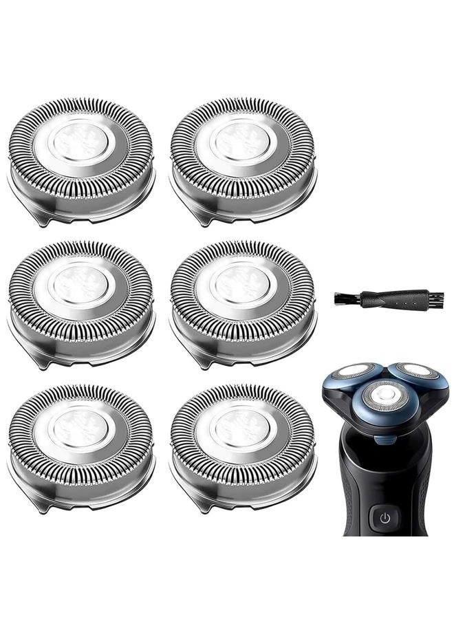 Suleto SH50/52 Replacement Heads Fit for Philips Norelco Series 5000 Electric Shavers Razor Blade Compatible with Phillips Series 5000 (S5xxx), AquaTouch (S5xxx), PowerTouch (PT8xx, PT7xx), 6-Pack& Brush - Image 1