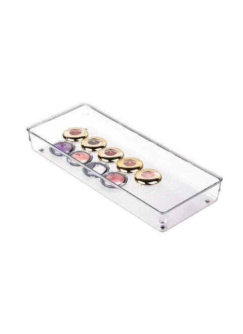 Sleek Design Rectangular Durable Plastic Drawer Organizer Clear 2 x 6 x 15 Inch 52660