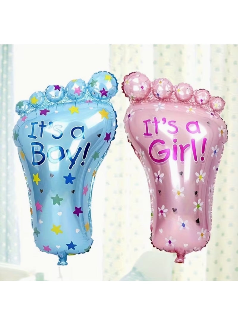 Gender Reveal Aluminum Foil Balloon, Foot-Shaped Balloon
