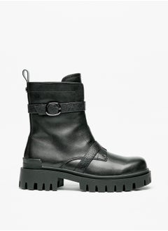 Womens Strap Detail Boots With Zip Closure By Shoexpress