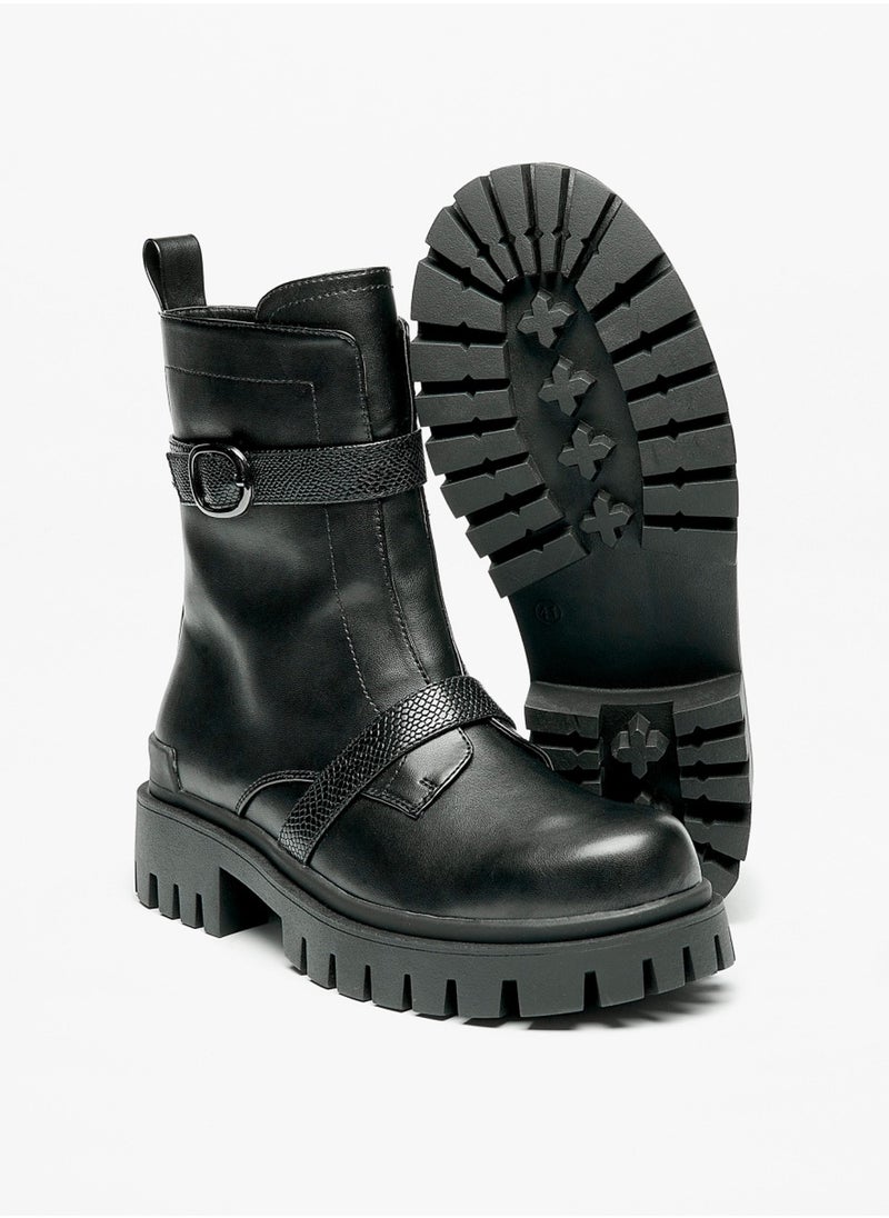 Flora Bella By Shoexpress - Womens Strap Detail Boots With Zip Closure By Shoexpress - Image 1