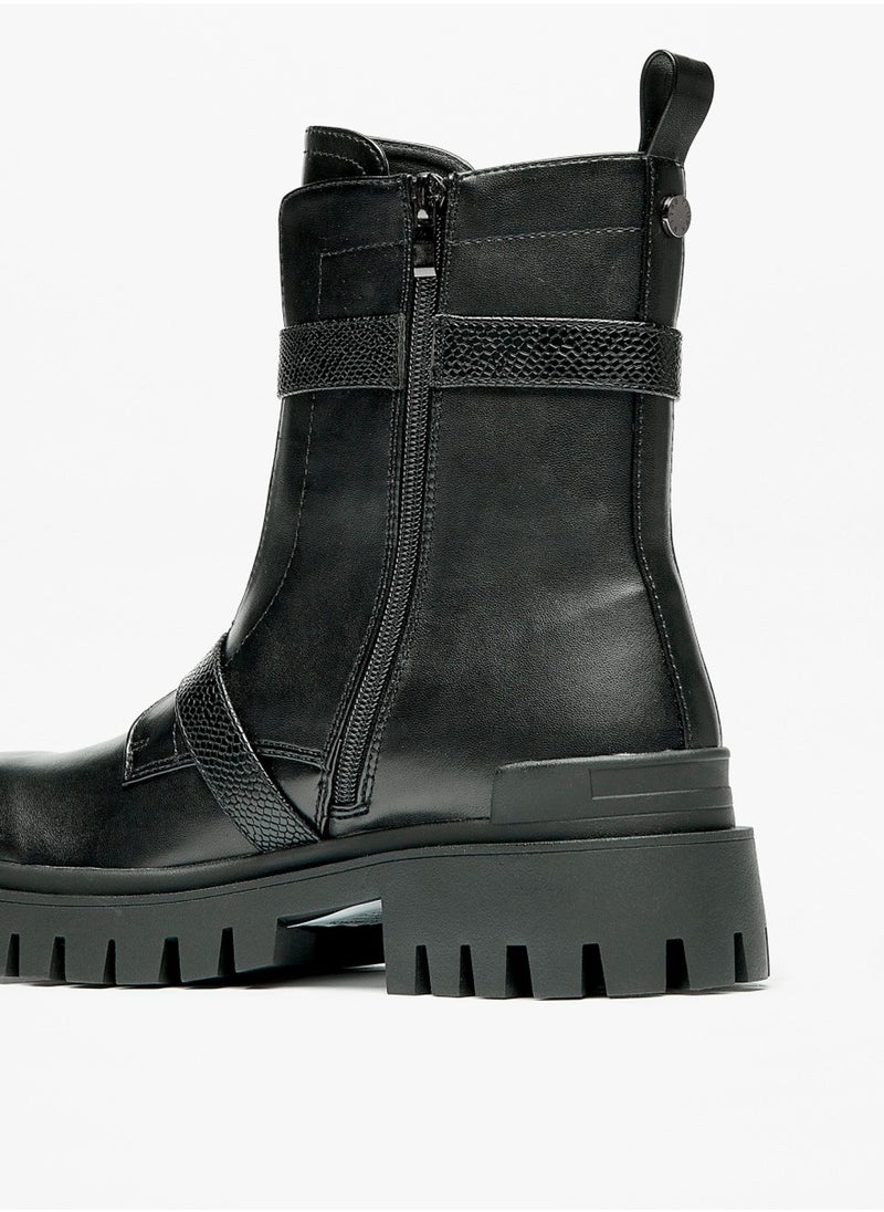 Flora Bella By Shoexpress - Womens Strap Detail Boots With Zip Closure By Shoexpress - Image 1