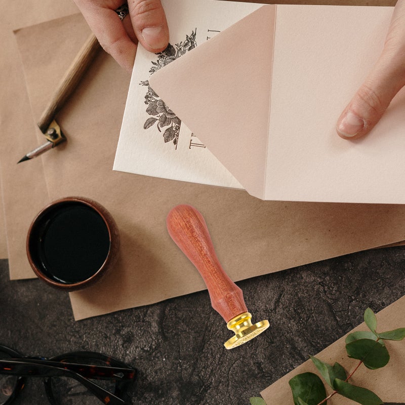 Reusable Wax Stamp for Sealing Invitations, Cards, and Retro Letters with a Wooden Handle - Image 4