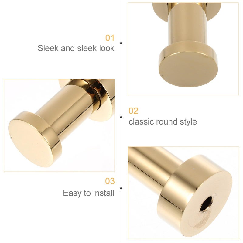 Brass Towel Hooks for Bathrooms Wall Mounted Gold Round Shower Robe Hangers - Image 4