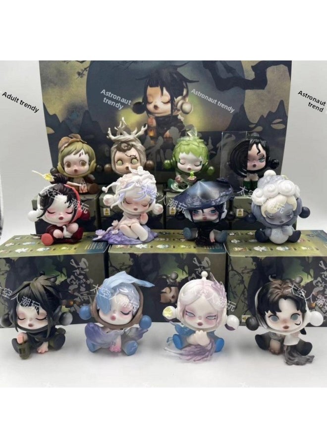 ماركة غير محددة POPMART Court Front Ink Plum Series Blind Box Sp11 Generation Tide Hand الحلي ألعاب الأطفال البنات - اللون: 4 عشوائي [احتمال مخفي]  - Image 3