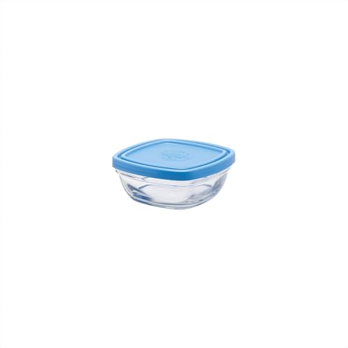 Duralex Freshbox Clear Square With Blue Lid 300 ml Pack of 3 - Image 1