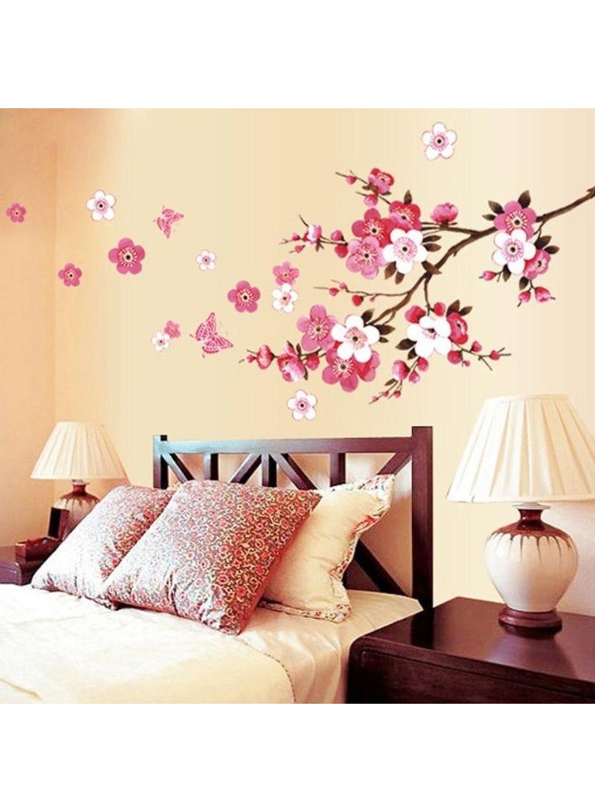 Wall Paper 3D Pink Cherry Blossom Wall Sticker Art Home Decor Graphic Flowers Petals Tree Stickers - Image 3
