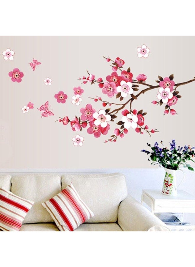 Wall Paper 3D Pink Cherry Blossom Wall Sticker Art Home Decor Graphic Flowers Petals Tree Stickers - Image 4