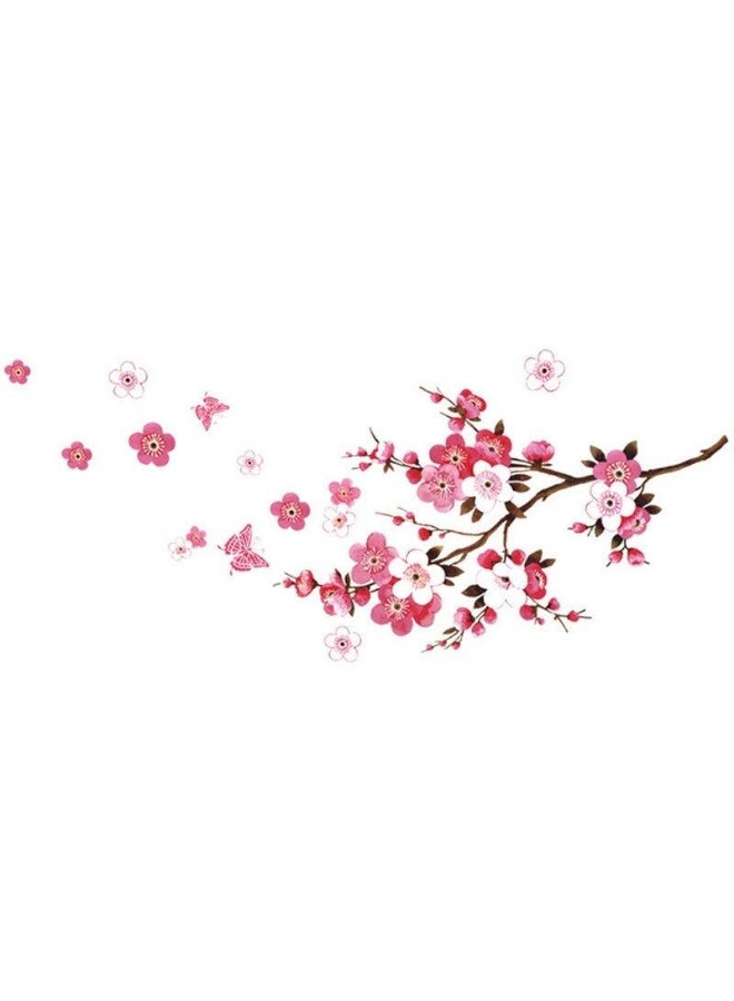 Wall Paper 3D Pink Cherry Blossom Wall Sticker Art Home Decor Graphic Flowers Petals Tree Stickers - Image 1