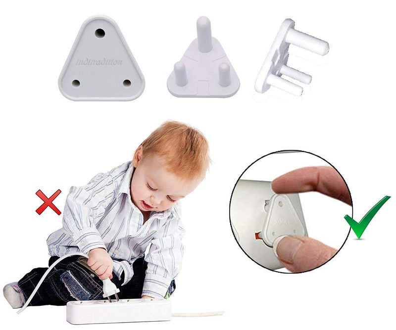 Inditradition Baby Safety Electrical Socket Cover Guards, for 5 amp Sockets, White (Pack of 5) - Image 2