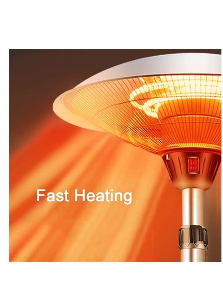 Parasol Electric Patio Heater – 1.5KW to 3KW Infrared Outdoor Heater | 3 Heat Levels, Adjustable Radiant Floor Heater for Garden, Terrace & Balcony - Image 4