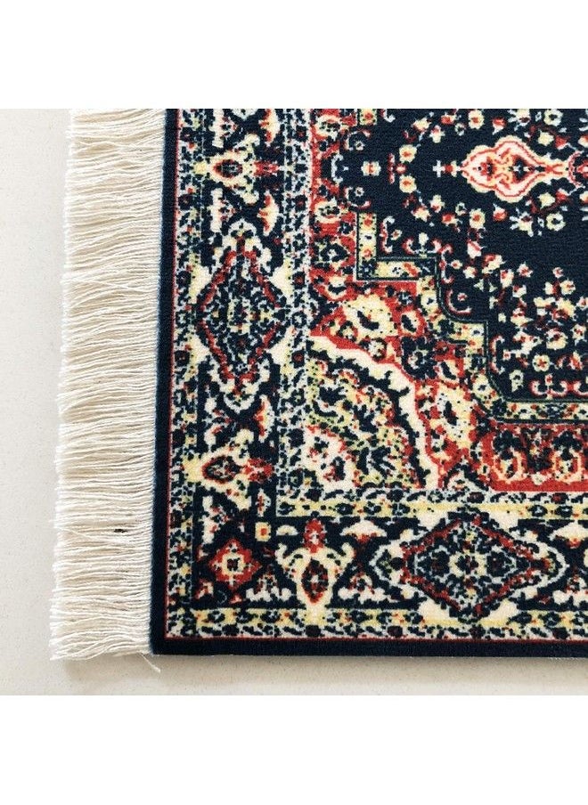 Inusitus - Dollhouse Rug, Miniature Doll House Accessory, Carpet For 3” To 12” Dolls, 10 X 7, Rectangle, Kids Toy Furniture Carpeting Decor, Navy Blue - Image 1