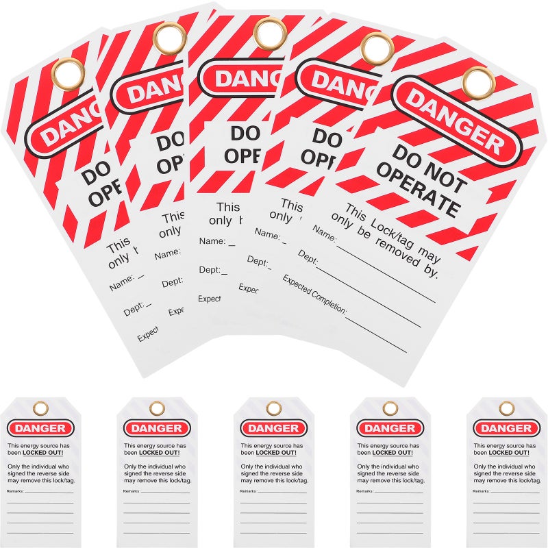 10pcs Lockout Tags Tags Do Not Operate Tags Lockout Hanging Tags for Factory Equipment - Image 1