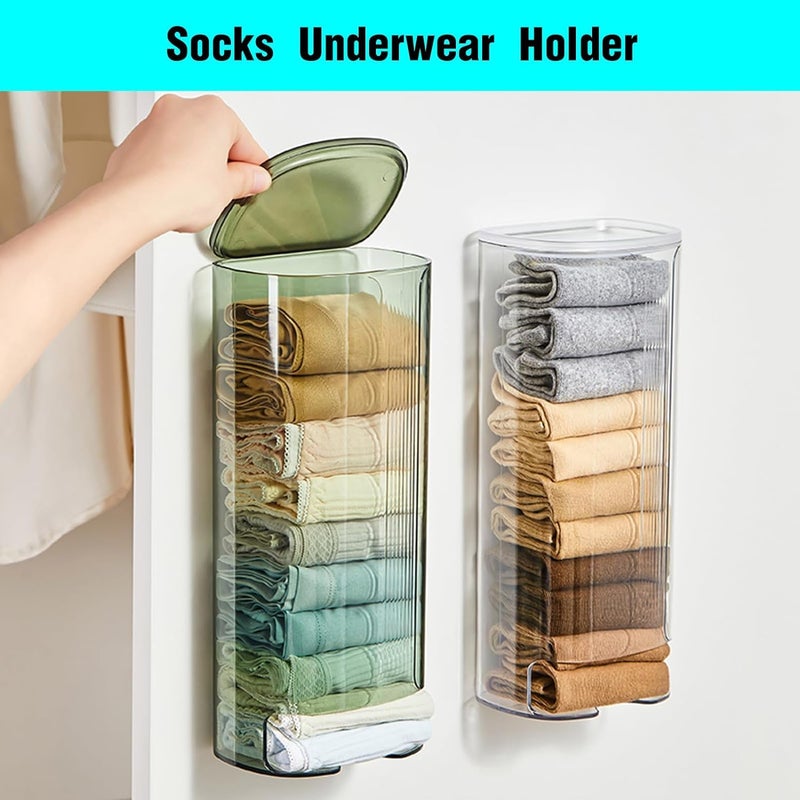 Azelf Acrylic PullOut Hanging Underwear Socks Storage Organizer with Cover WallMounted Household Organization for Lingerie Socks and Accessories - Image 3