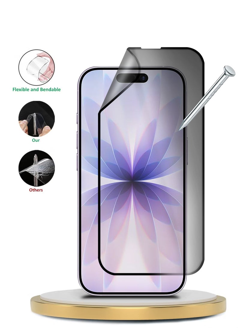 واقي شاشة مرن شفاف لهاتف Apple iPhone 17 من السيراميك النانو الفاخر مع لاصق كامل وغطاء كامل لهاتف Apple iPhone 17 - الخصوصية - Image 4