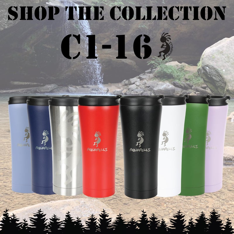 Aquapelli Vacuum Insulated Travel Coffee Mug, 16 Ounces, Blueprint Blue - Image 4
