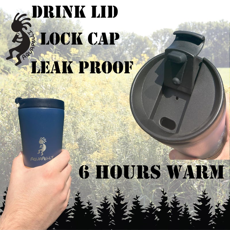 Aquapelli Vacuum Insulated Travel Coffee Mug, 16 Ounces, Blueprint Blue - Image 3