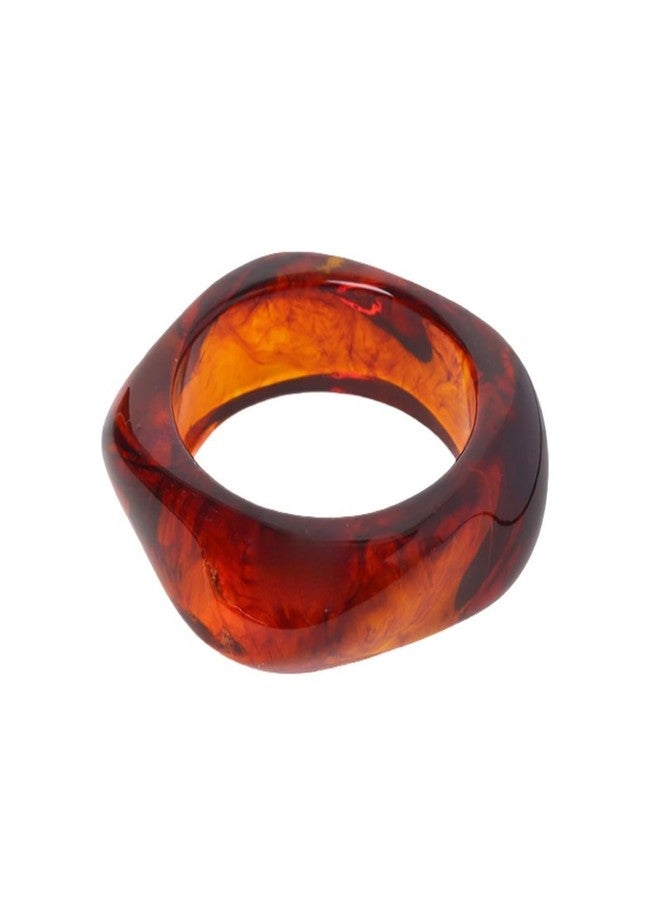 IS4U Chunky Acrylic Bracelets for Women,Vintage Geometric Round Square Bracelet Irregular Colorful Wide Bracelets Wristbands Cuff Bracelet Fashion Classic Jewelry (Amber Color) - Image 1