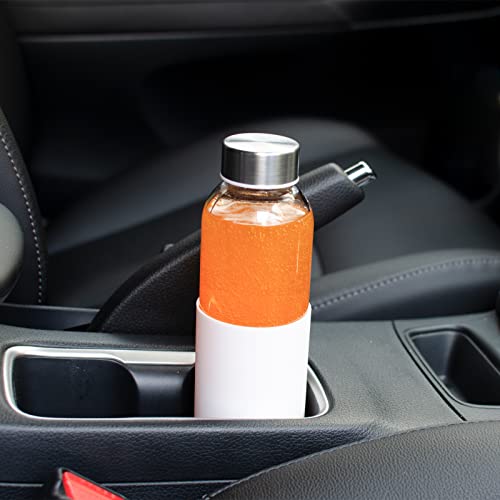Luxfuel 18 oz Glass Bottles with Lids and Silicone Sleeve, Reusable Glass Juice Bottles with Stainless Steel Cap for Juicing, Refrigerator,100% Leak Proof, BPA Free,Glass Water Bottles Set of 10 - Image 3