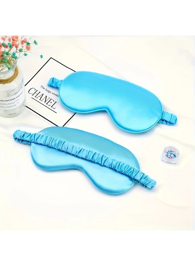 20pcs Luxury Sleep Masks Blue Double Sided Ultra Portable Light Blocking Elastic Straps Solid Color Design Comfortable Fit Ideal For Travel Naps - Image 5