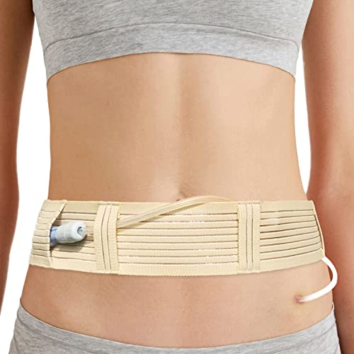 DiaBelt [2 Pack] PD Dialysis Belt Breathable Peritoneal Dialysis Accessories Peg J Tube Catheter Belts Holder Feeding Tube Supplies for Stomach Women Men Adults Beige - Image 1