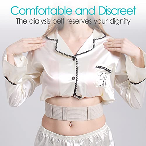 DiaBelt [2 Pack] PD Dialysis Belt Breathable Peritoneal Dialysis Accessories Peg J Tube Catheter Belts Holder Feeding Tube Supplies for Stomach Women Men Adults Beige - Image 4