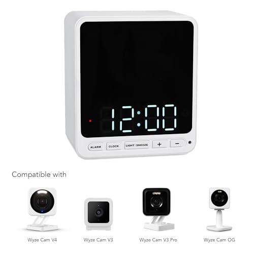Wasserstein Alarm Clock Camera Case - Compatible with Wyze Cam V4/V3/V3 Pro/OG - Cover for Low-Key Camera Placement (White) (Camera NOT Included) - Image 2