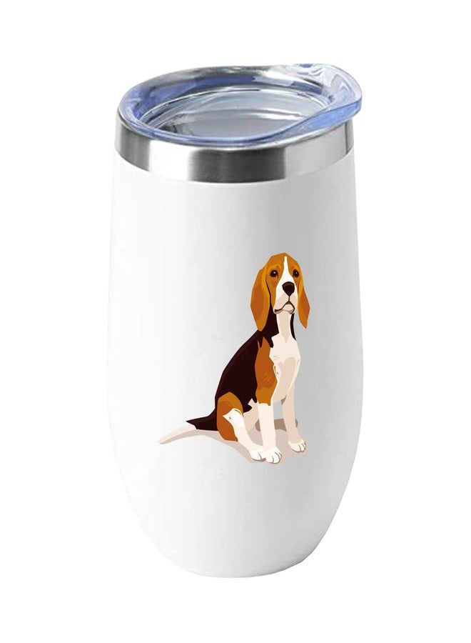 Wisedeal Beagle Dog Stainless Steel Coffee Mug with Lid Thermal Vacuum Tumbler, Novelty Christmas Birthday Gifts for Dad Mom Love Dog Men, Women, Friends Coworkers 12 Oz White - Image 1