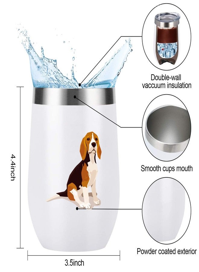 Wisedeal Beagle Dog Stainless Steel Coffee Mug with Lid Thermal Vacuum Tumbler, Novelty Christmas Birthday Gifts for Dad Mom Love Dog Men, Women, Friends Coworkers 12 Oz White - Image 2