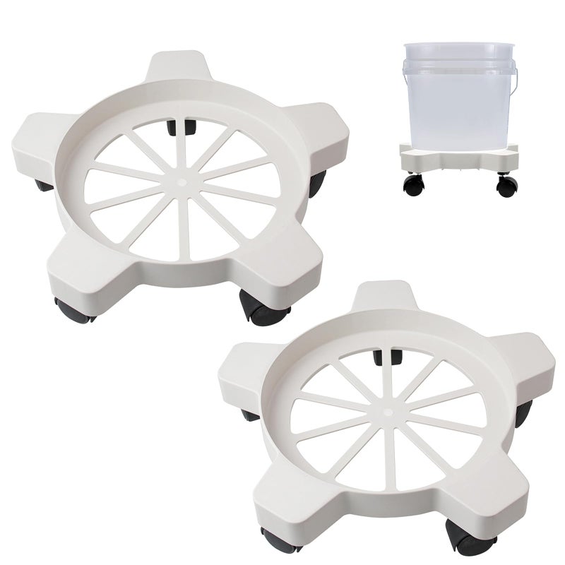 CNQLIS 5 Gallon Bucket Dolly with 5 SmoothRolling Swivel Casters75 lbsNo Tip or Spilling for 5 Gallon Bucket and Flowerpot11 Inside Diameter 2Pcs
