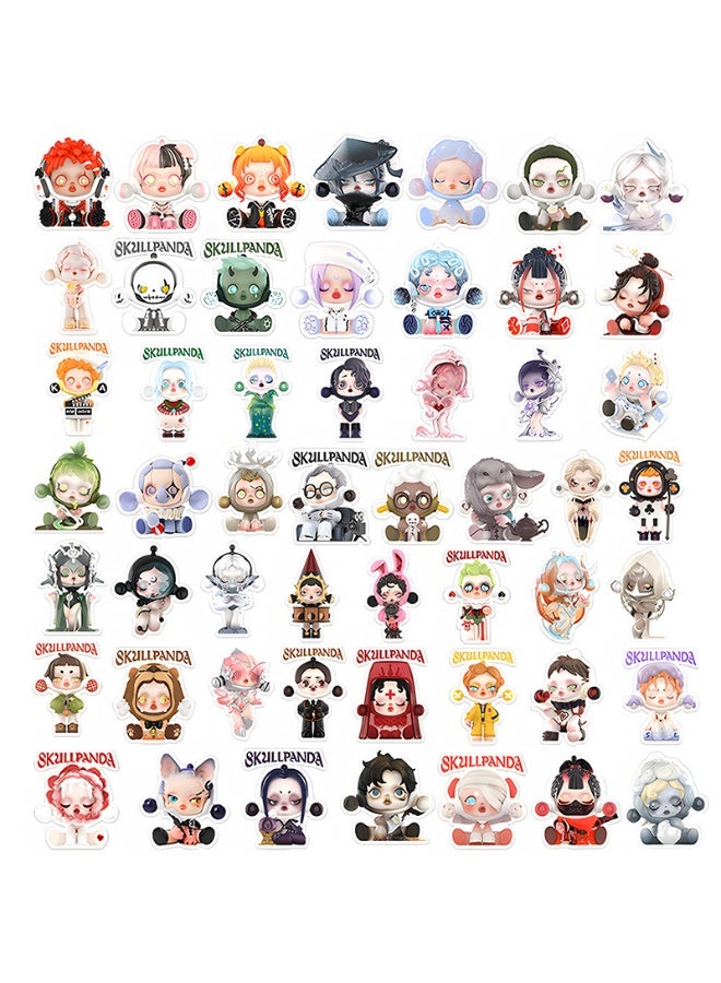 NIBEMINENT 52 Pcs Cartoon Labubu Deco Kit Waterproof Stickers, High Definition Printing Bright Colors, Suitable for Laptop Skateboard Luggage Water Bottle Guitar DIY  - Image 3