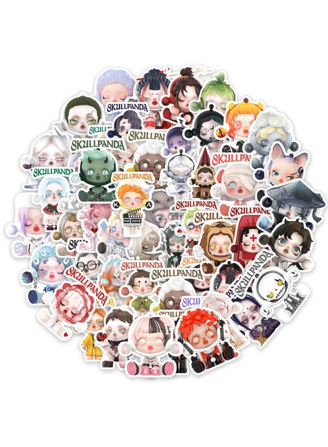 NIBEMINENT 52 Pcs Cartoon Labubu Deco Kit Waterproof Stickers, High Definition Printing Bright Colors, Suitable for Laptop Skateboard Luggage Water Bottle Guitar DIY  - Image 1