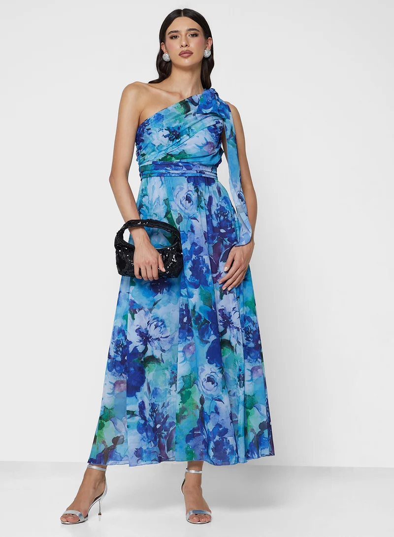 ELLA One Shoulder Printed Dress