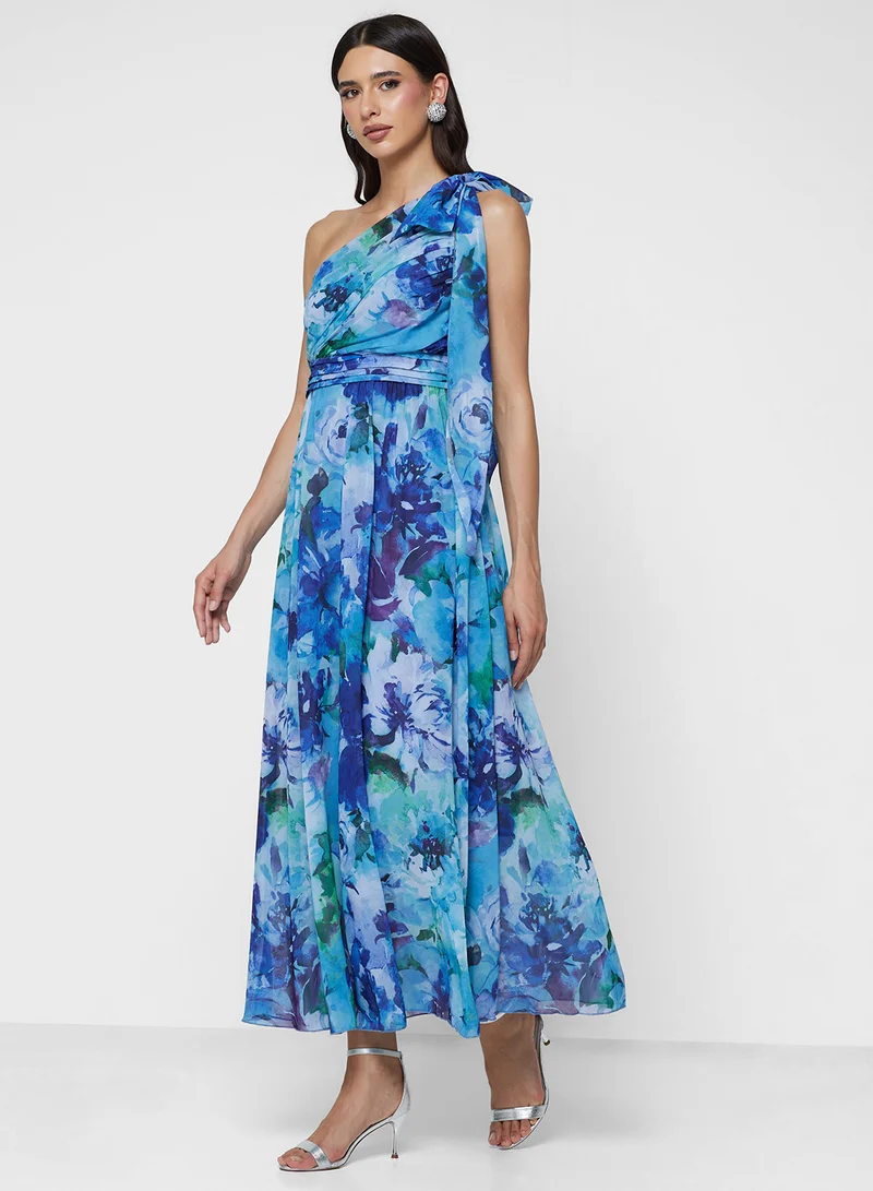 ELLA One Shoulder Printed Dress