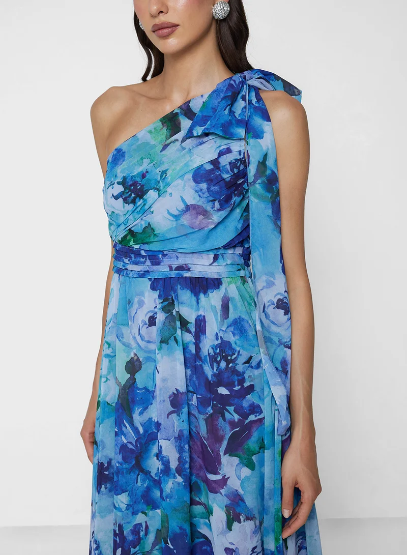 ELLA One Shoulder Printed Dress