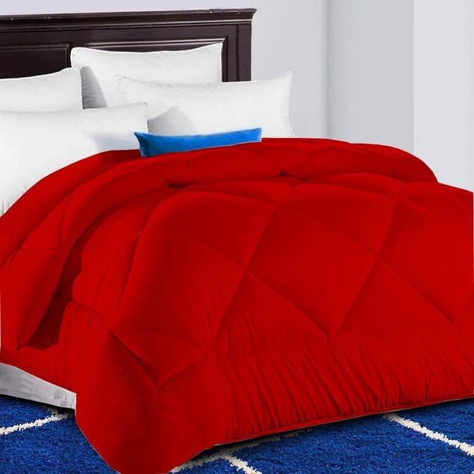 SOFT MICROFIBER FILLING 500 GSM HEAVY COMFORTERDUVET SINGLE SIZE 60X90 FOR HEAVY WINTER RED SINGLE 60X90