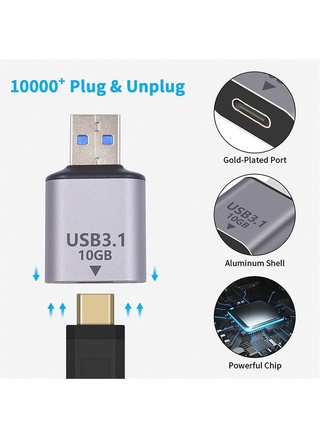 USB C Female to USB Male Adapter, 3.1 Gen2 USB to USB C Adapter, 10Gbps USB 3.1 Type C to Type A Charger Converter OTG Fast Charging Compatible with iPhone, MacBook, Samsung Galaxy, 2Pack