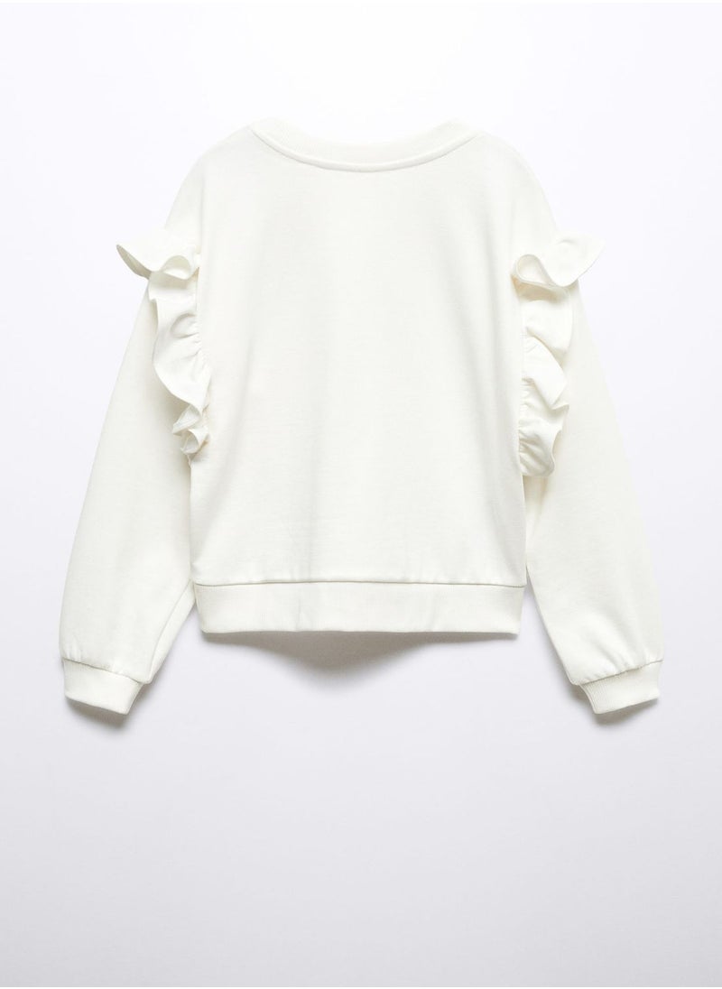 MANGO - Kids Text Print Crew Neck Sweatshirt - Image 1