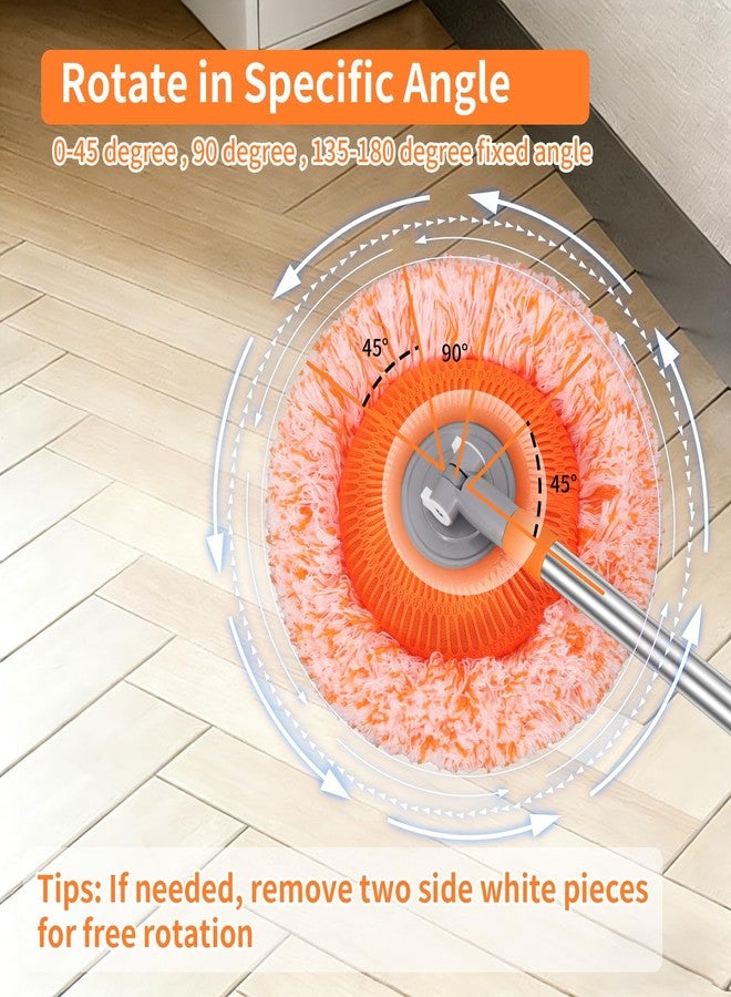 TIMIVO Wall Mop for Painted Walls, Wall Cleaner Mop with 104''/ 62" Long Handle, Dry Mop for Wall Floor Ceiling Cleaning, 2 Reusable Pads (Orange) - Image 2