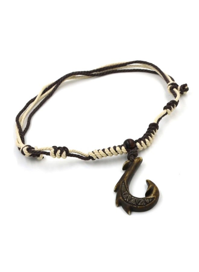 Zero Gravity Hawaii an Jewelry Manu Makau Style Resin Fish Hook Necklace with Koa Wood Bead, Resin - Image 2