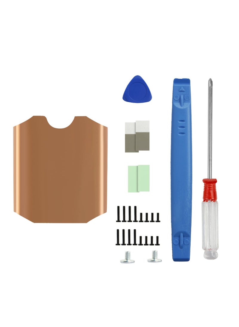 SYOSI - Steam Deck SSD Heatsink Thermal Pad, M.2 2230 NVME SSD Copper Heat Sink Cooling Thermal Pastes, Back Screws Replacements, Back Cover Opening Tools Screwdriver Repair Kit for Stream Deck SSD - Image 1