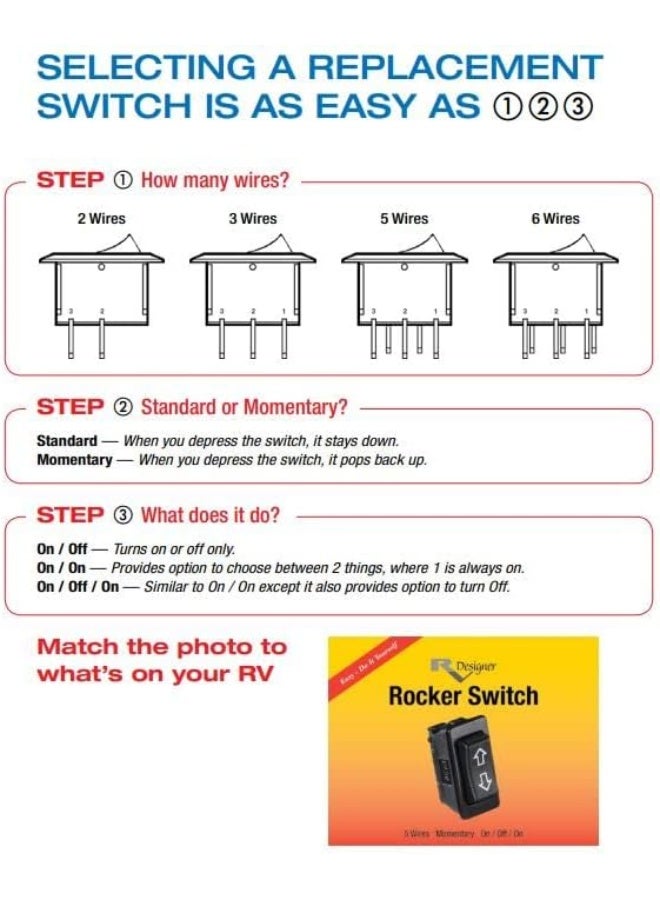 RV Designer مفتاح روكر RV Designer S247 - Image 2