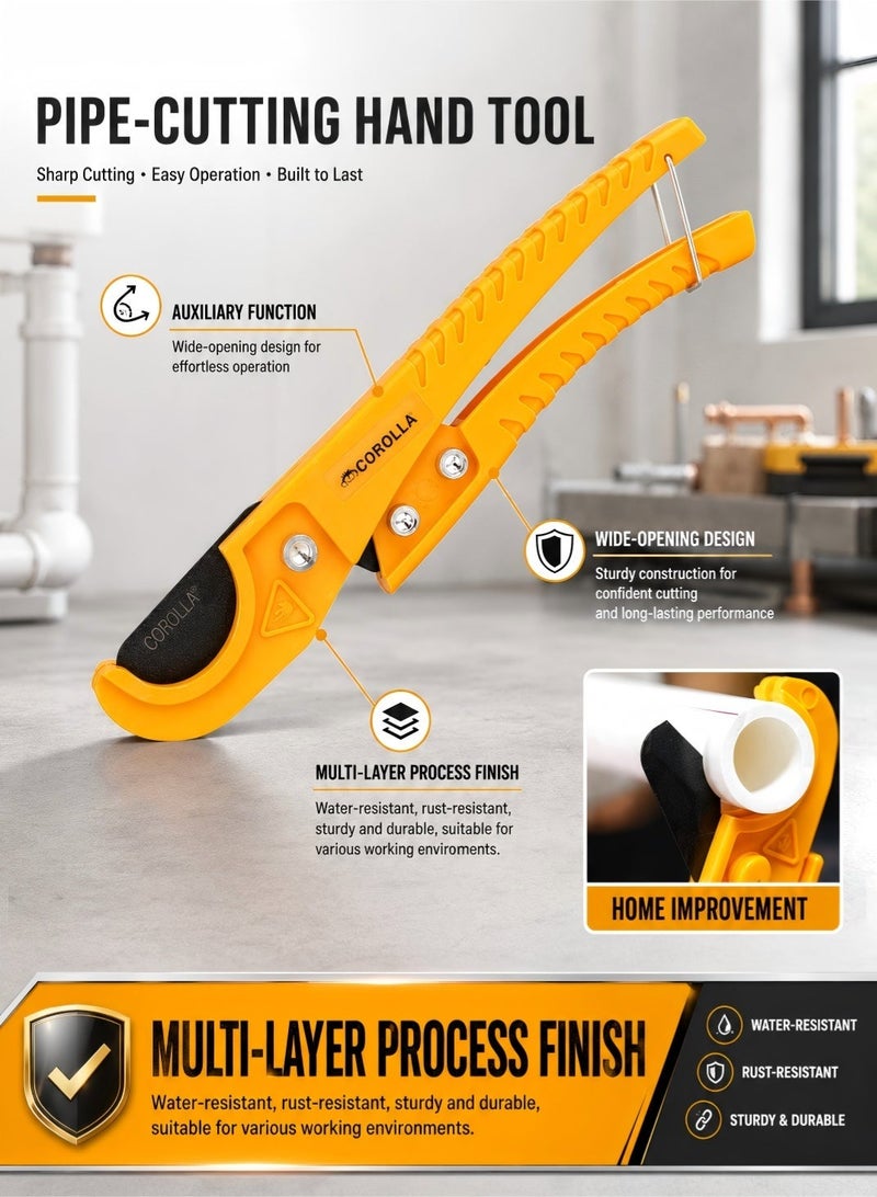 LOOPITYS 1PCS Portable 32mm PEX Pipe Cutter, PVC Pipe Cutter, PPR Pipe Cutter, Plastic Tube Cutting Tool, Ratchet Pipe Scissors, Professional Plumbing Cutter for PEX PVC PPR Pipes - Image 4