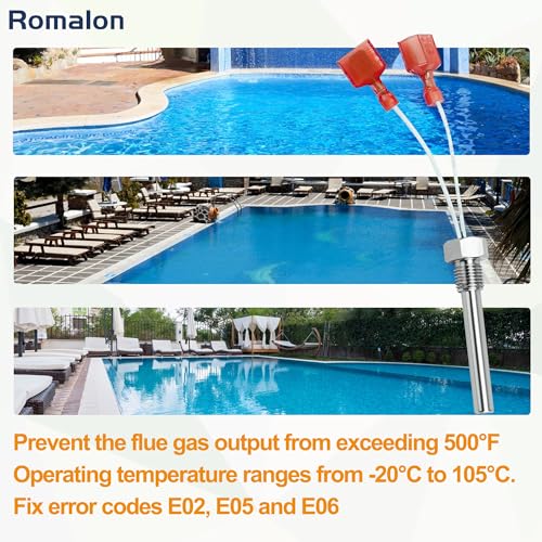 Romalon 42002-0024S Stack Flue Stack Sensor Temperature Sensor Replacement for Pentair Sta-Rite Master-Temp Max-E-Therm Pool and Spa Heater Electrical Systems (2 Pack) - Image 4