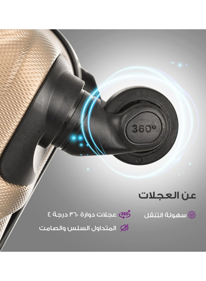 نيو ترافيل طقم حقائب سفر 3 قطع ماركة نيو تراڤيل صلبة ABS مقاس 28/24/20 بوصة بأربع عجلات دوارة. - Image 3