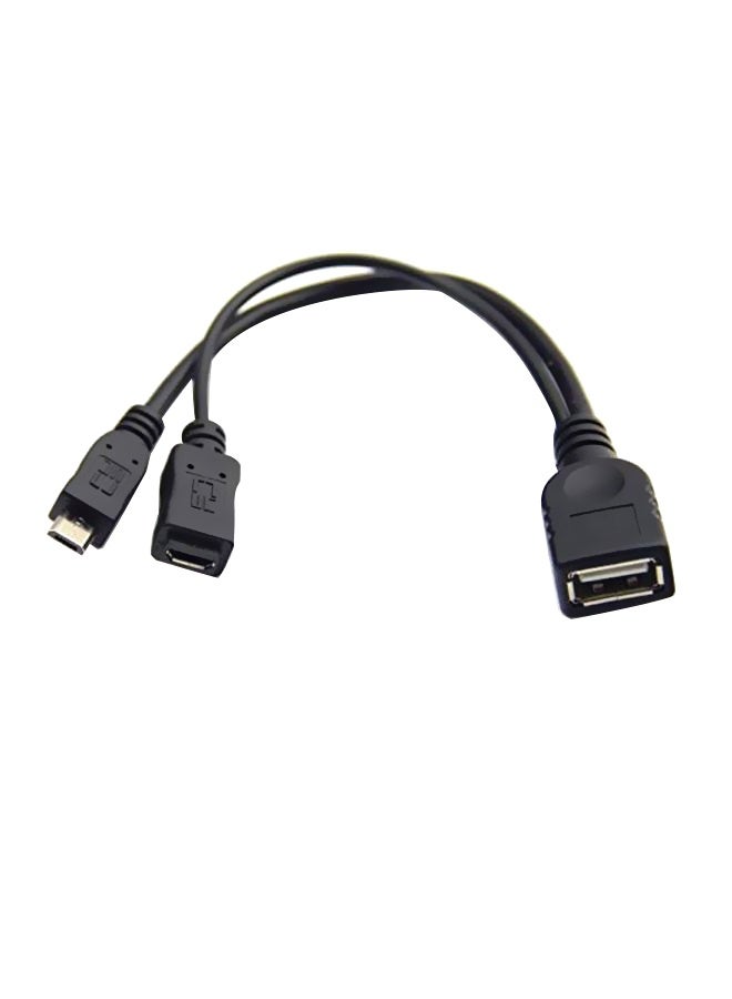 محول USB 2.0 مضيف OTG أسود - Image 1