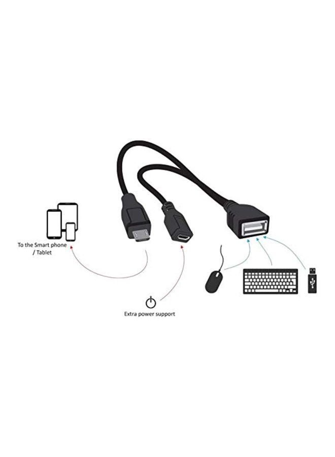 محول USB 2.0 مضيف OTG أسود - Image 3